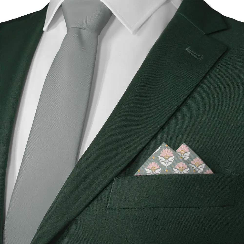 Refined Classic Art Deco Floral Pocket Square