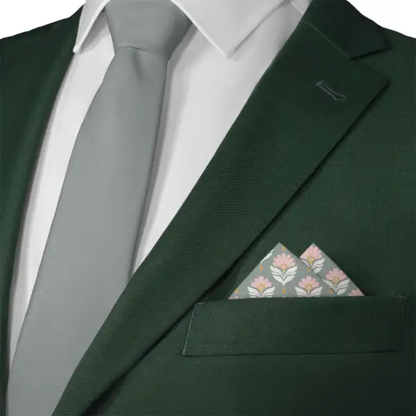 Refined Classic Art Deco Floral Pocket Square