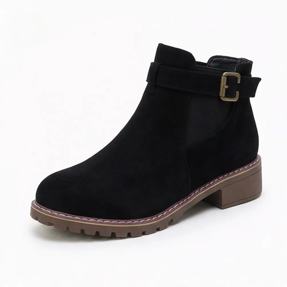 Low Heel Slip On Ankle Boots