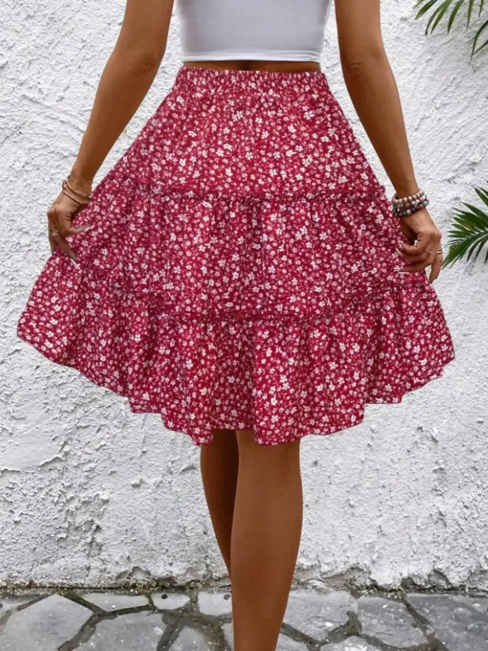 Everyday Floral Print Midi Skirt