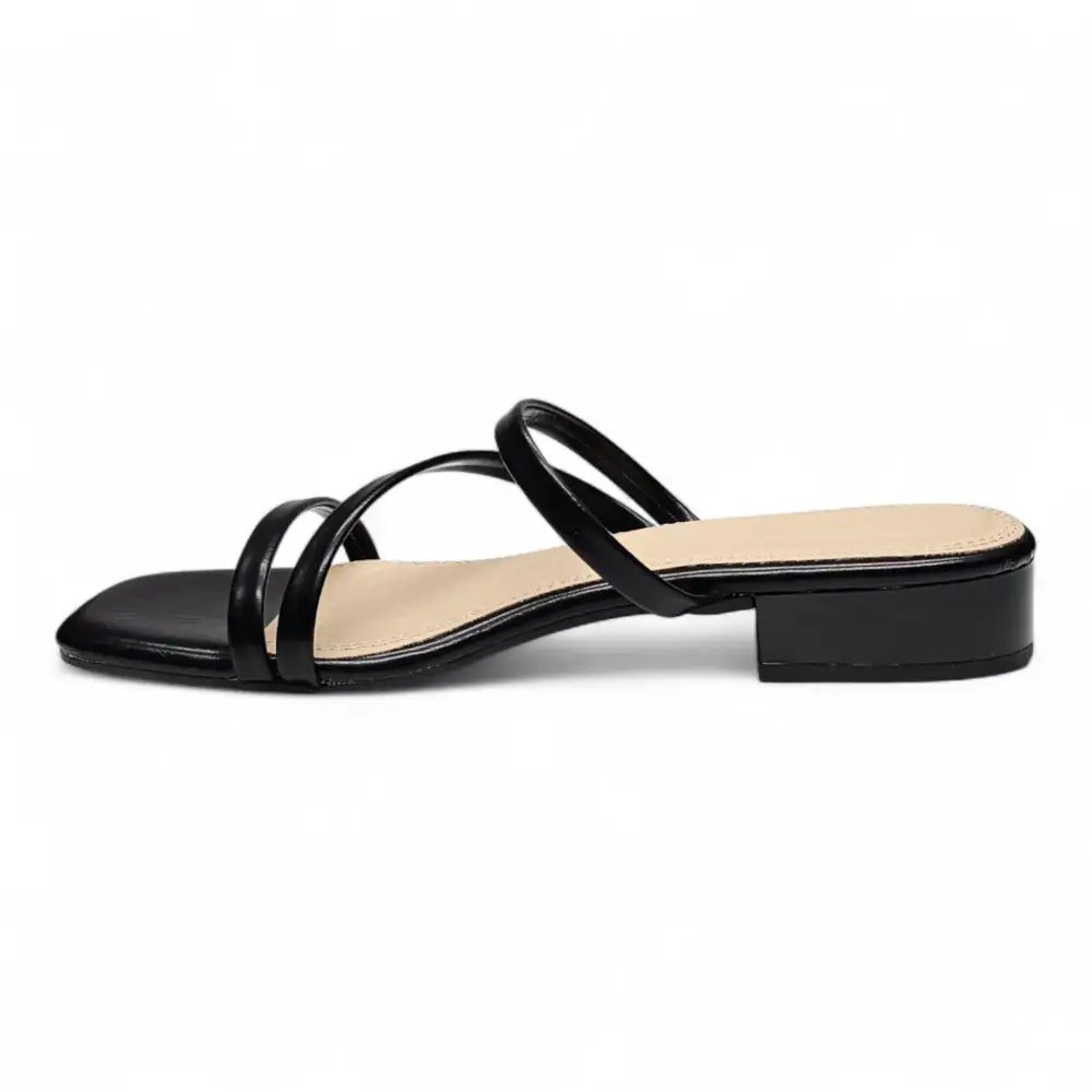 Airy Strappy Square Toe Block Heel Sandals