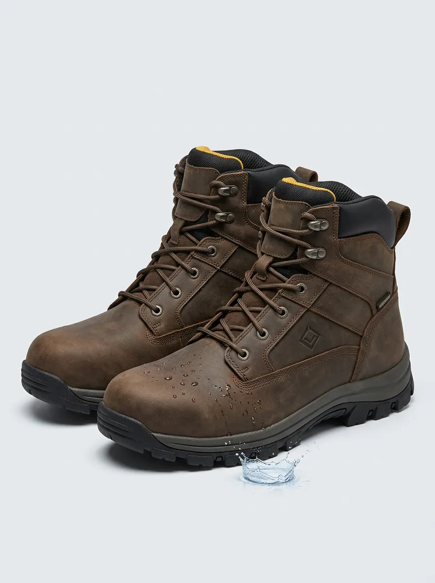 Men's Rugged Waterproof Graphic Detail Work Boots