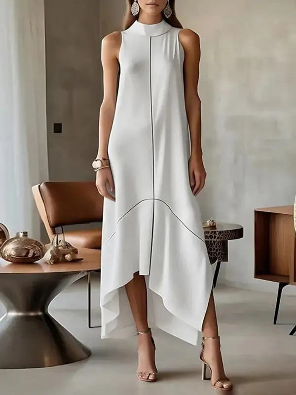 Split Sleeveless Neck Maxi Dress