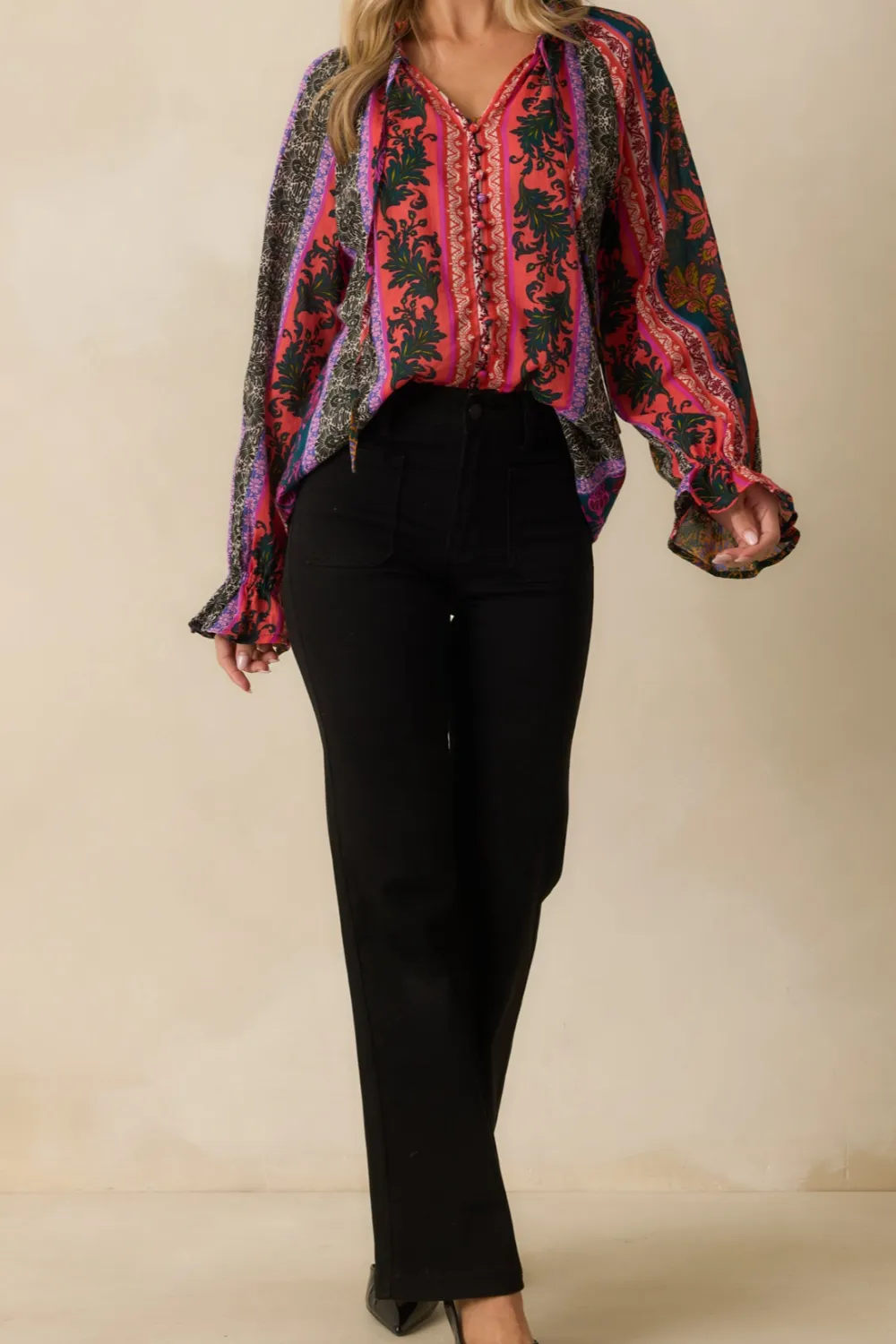 Let You Down Cotton High Waisted Flare Jeans