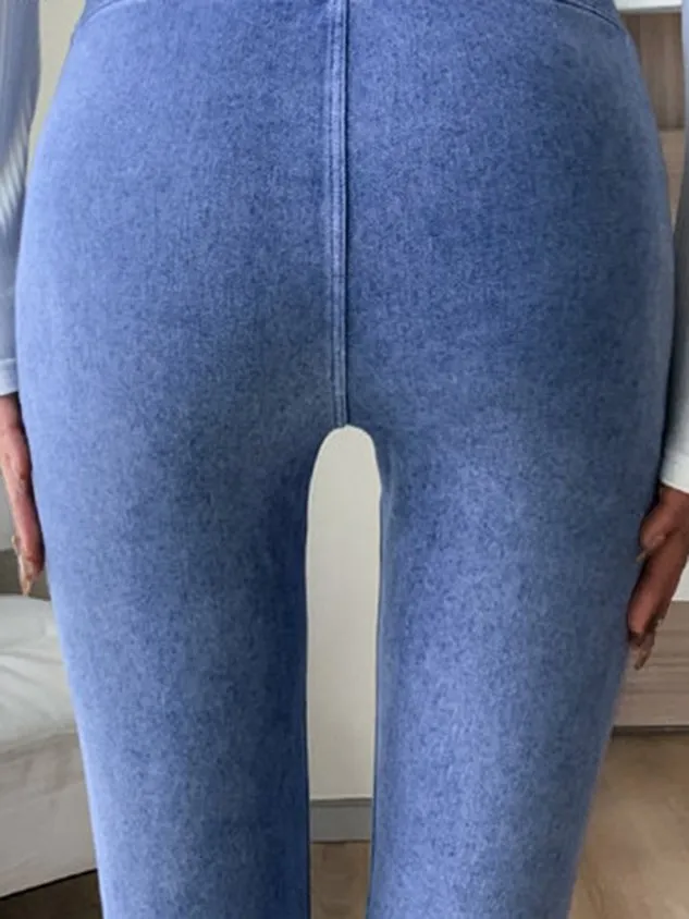 Tight Plain Denim Leggings
