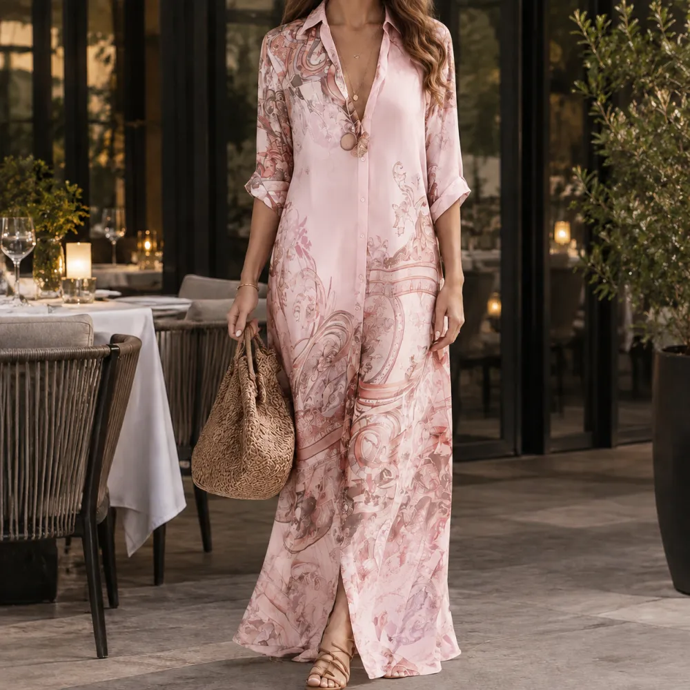 Graceful Refined Women's Printed Maxi Dress