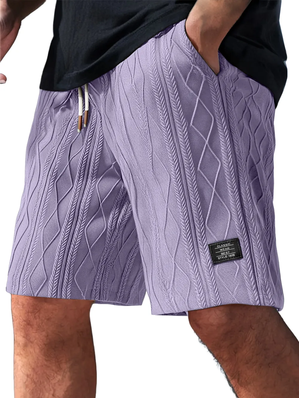 Tailored Jacquard Seamed Detail Shorts
