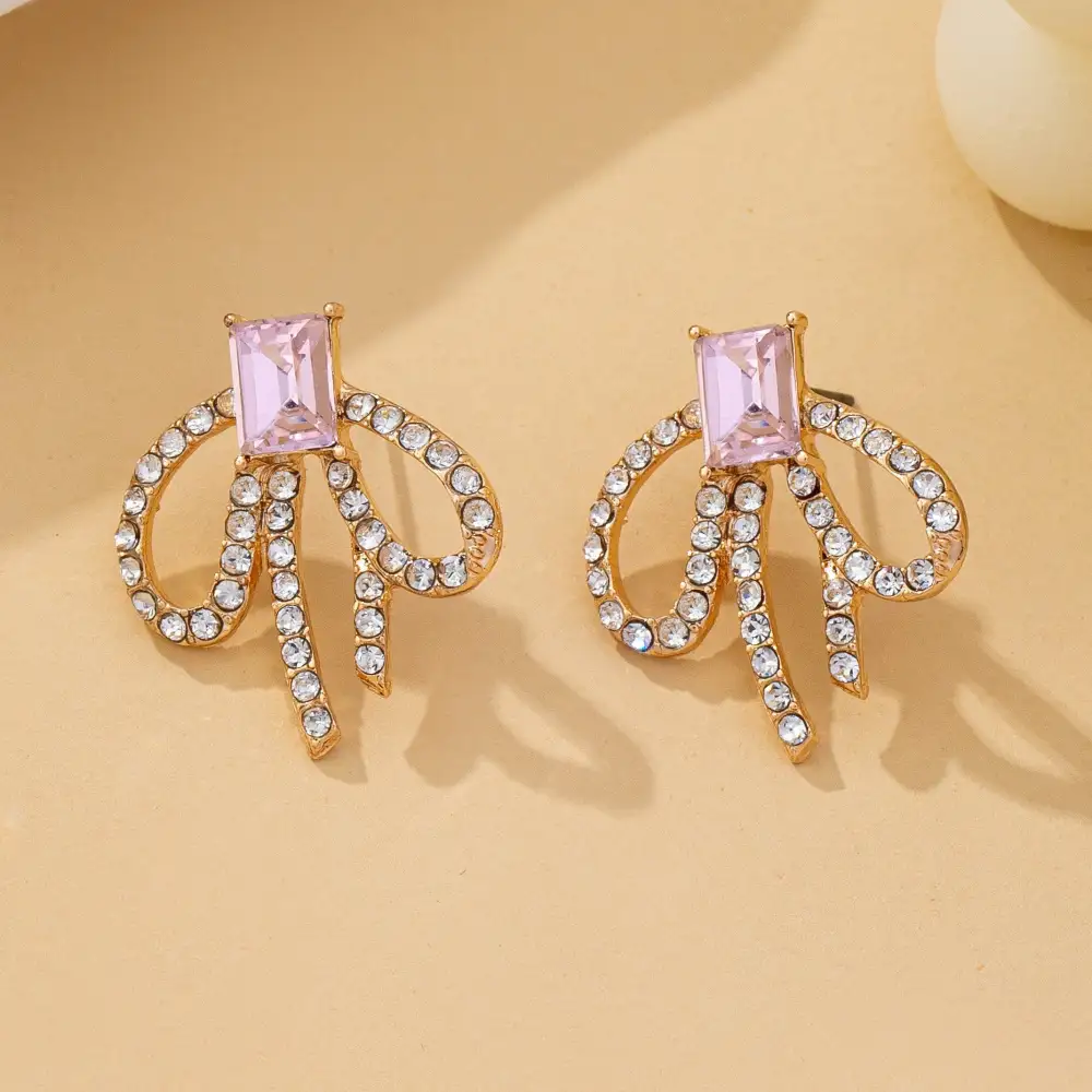 merald Cut Pink Crystal Rhinestone