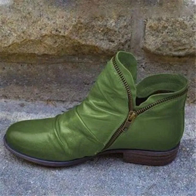  Side Zipper Ankle Boots Apparel