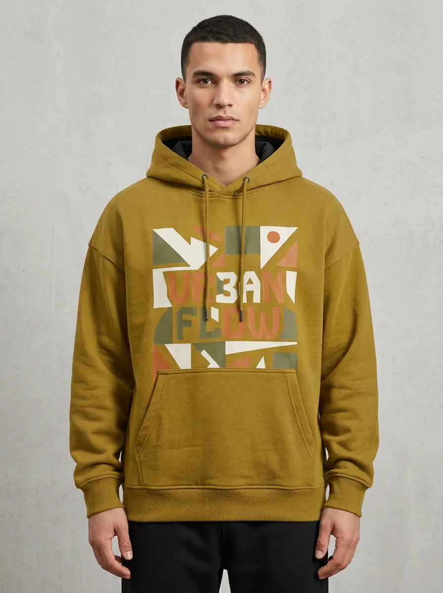 Streetwear Profile Geometric Men's Graphic Hoodie