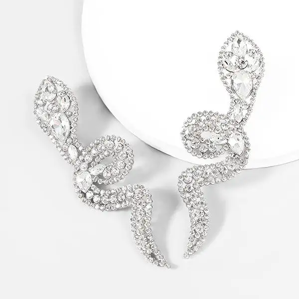 Rhinestone Snake Earrings