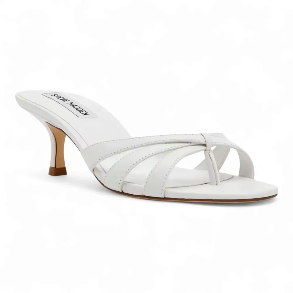 Cary Strappy Kitten-Heel Mule Sandals
