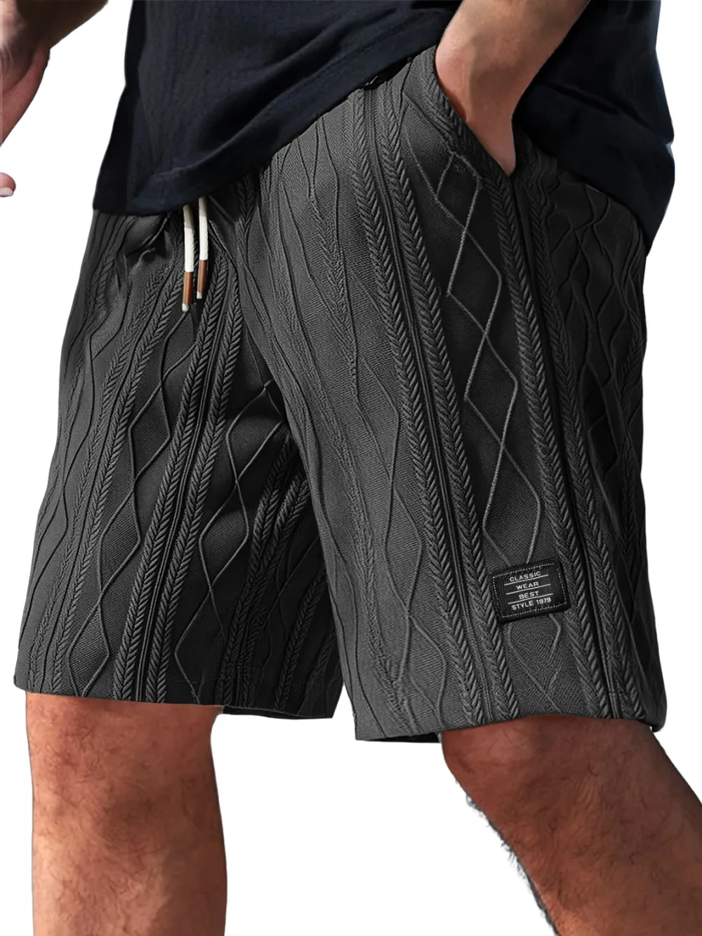 Tailored Jacquard Seamed Detail Shorts