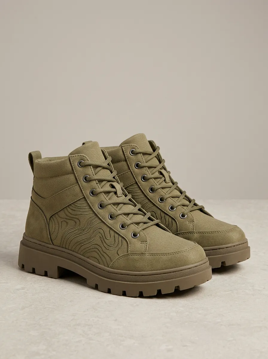 Ridge Topographic Canvas Hiking Boots