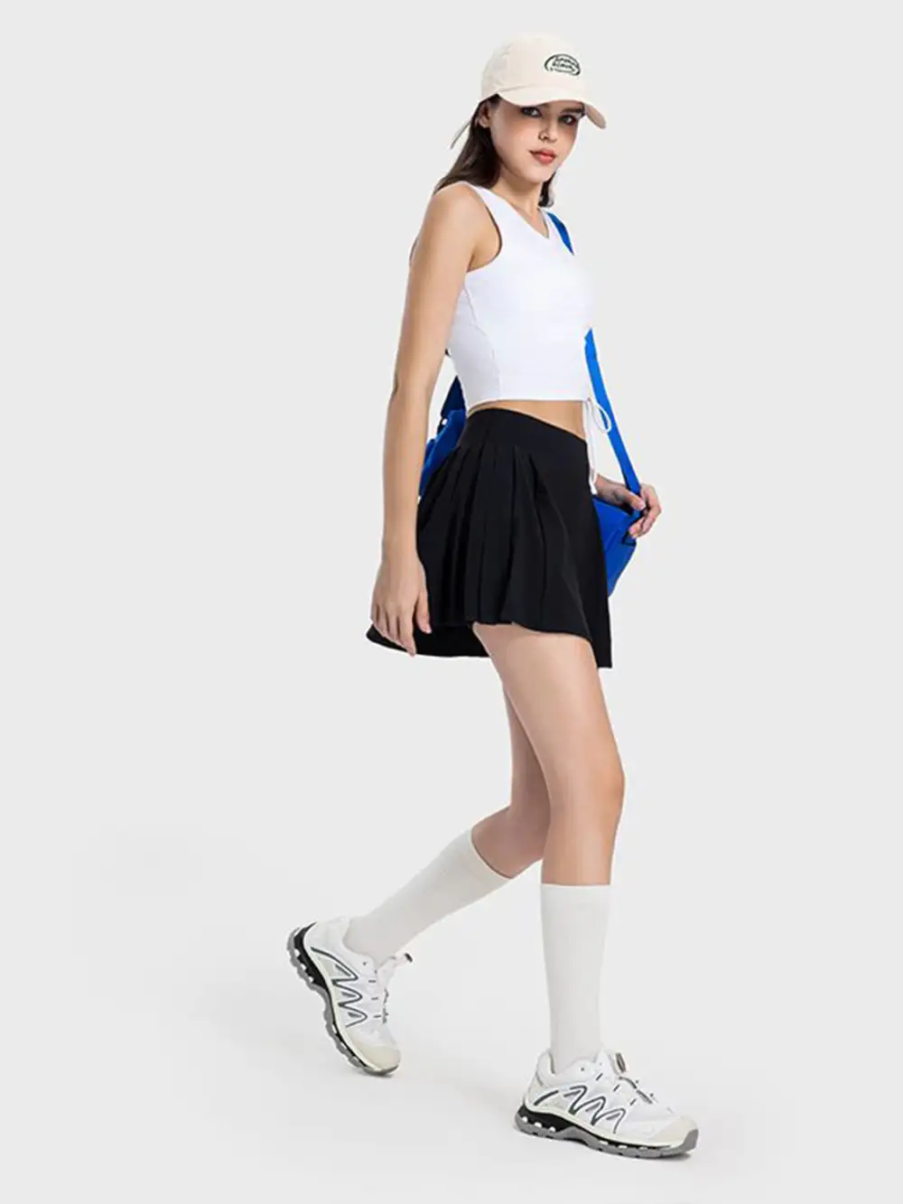 Textured Pleated Detail Skirt