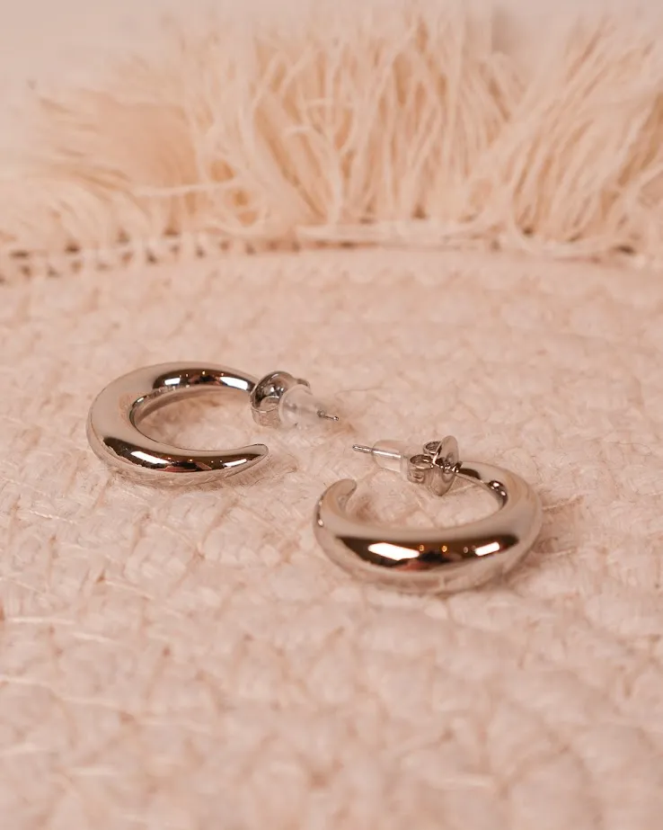 Contoured Hoop Drop Earrings
