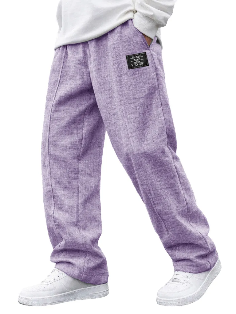 Linen Blend Pull On Pants