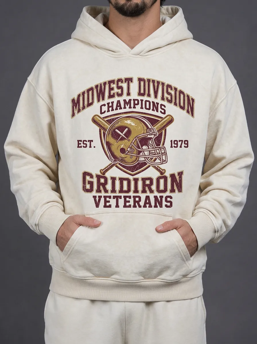 Men's Football Lover Midwest Division Helmet Printed Hoodie