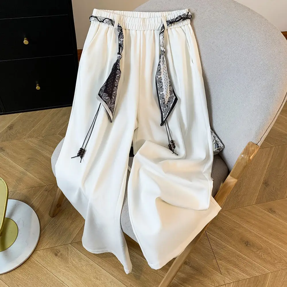 Streamlined High Waist Loose Straight Leg Pants
