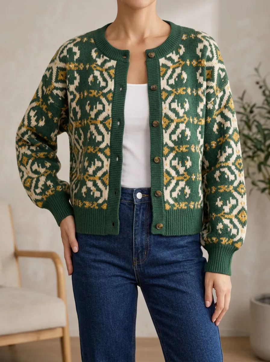 Comfort Focused Button Front Ribbed Knit Women's Casual Knit Cardigan