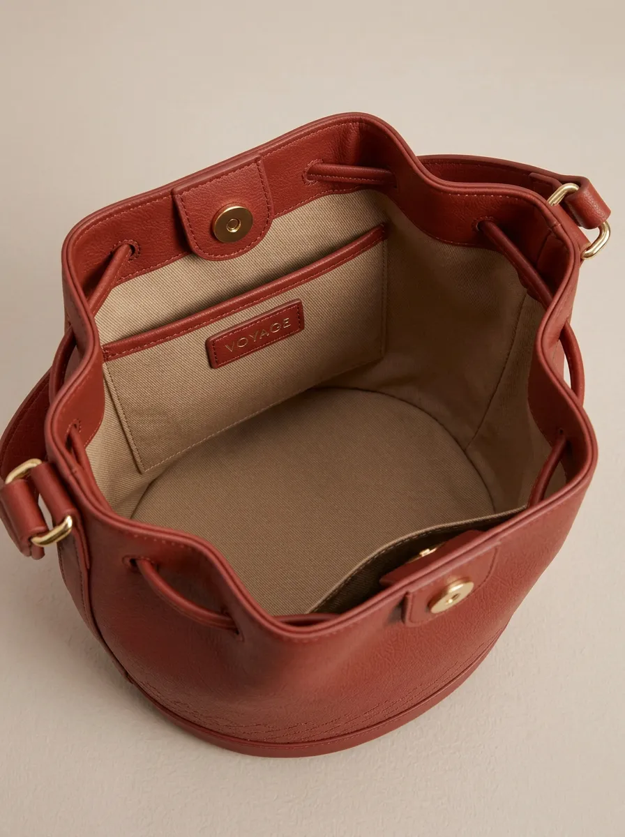 Women's Quilted Diamond-Quilted Drawstring Single-Handle Bucket Bag