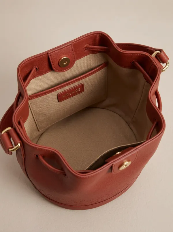 Women's Quilted Diamond-Quilted Drawstring Single-Handle Bucket Bag