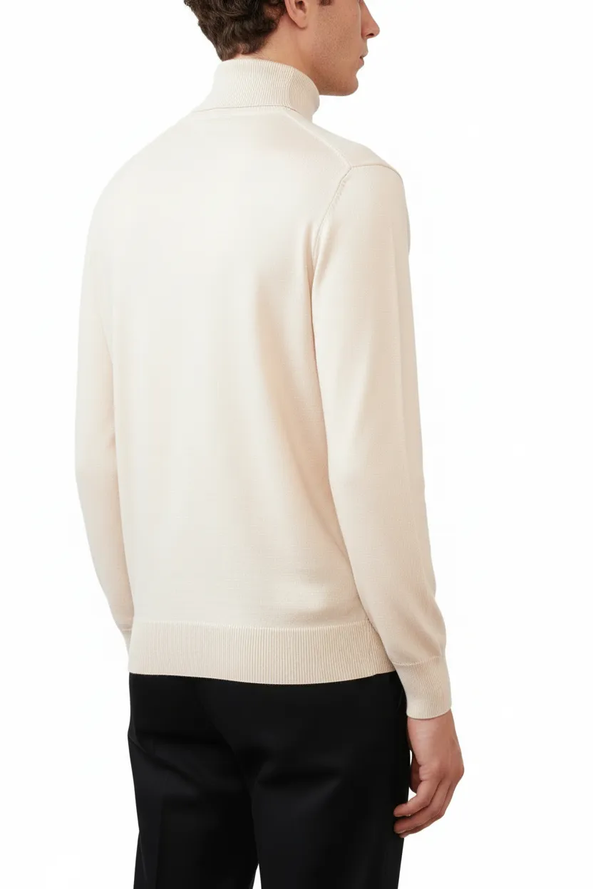Polished Slim Fit Viscose Turtleneck Sweater