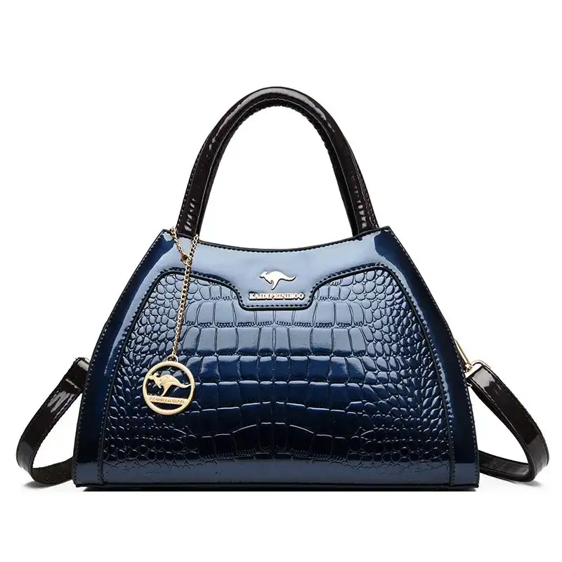 Sophisticated Edge: Crocodile-Pattern Designer Leather Handbag