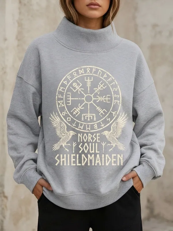 Viking Norse Soul Shieldmaiden Casual Hoodie Sweatshirt