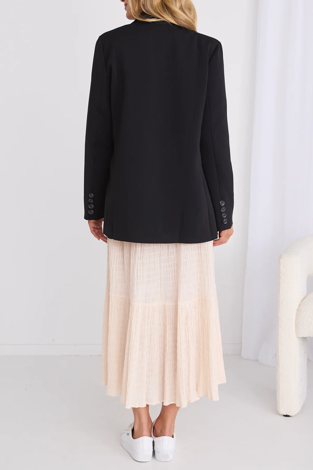 Black Structured Boyfriend Blazer