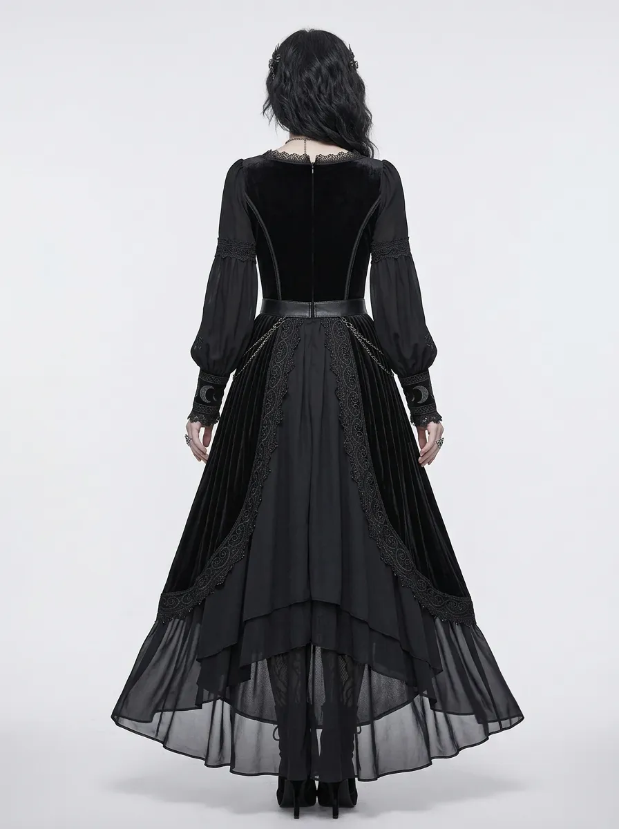 Dark Romantic Moon Raven Edit Women's Gothic Dress