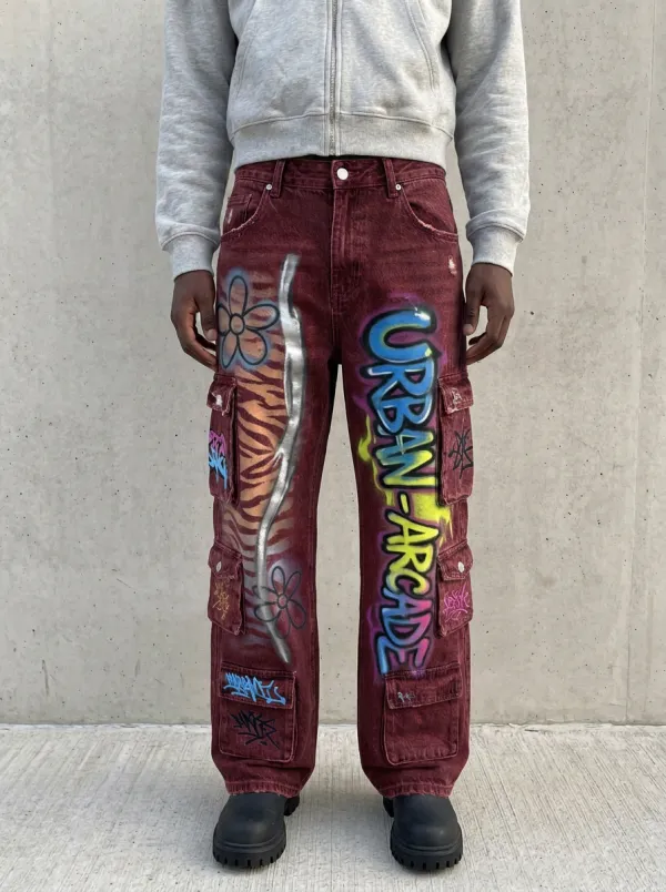 Men's Urban Arcade Graffiti Cargo Jeans