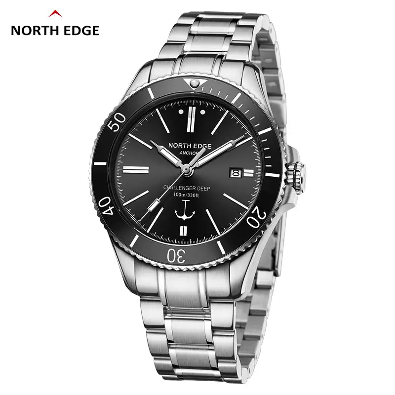 North Edge Men's luxury automatic mechanical watch ceramic bezel watch Anchor