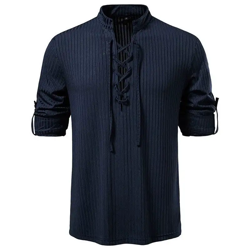 Lace-Up Henley Shirt