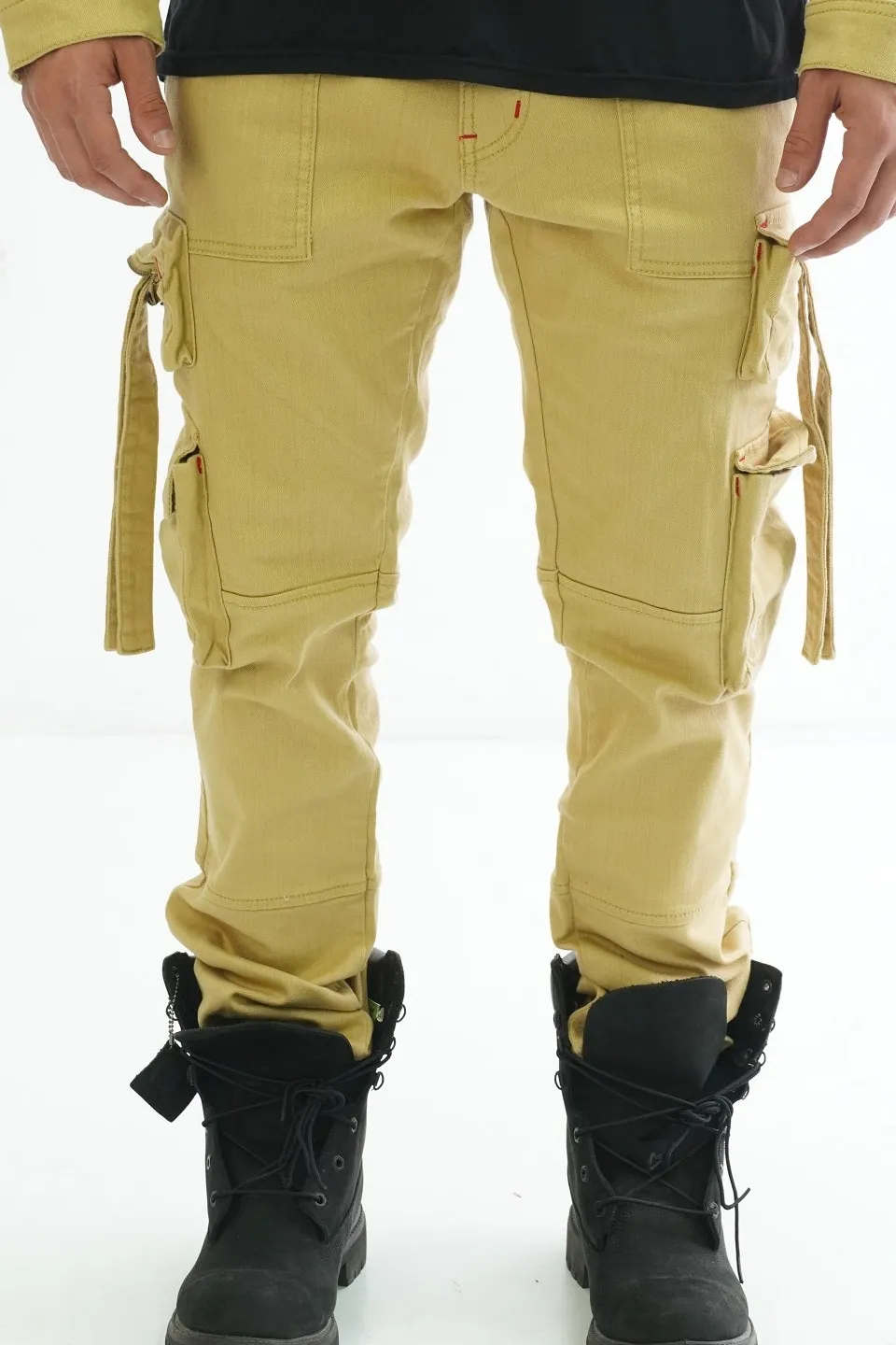 Relaxed Cargo Denim Jeans