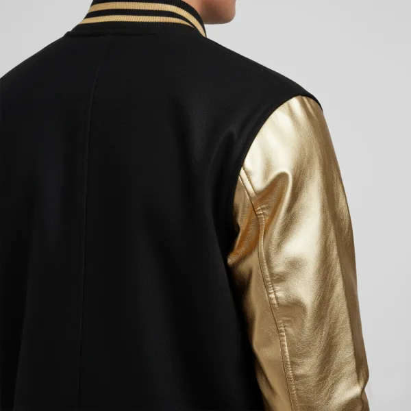 Sporty Contrast Wool Letterman Jacket