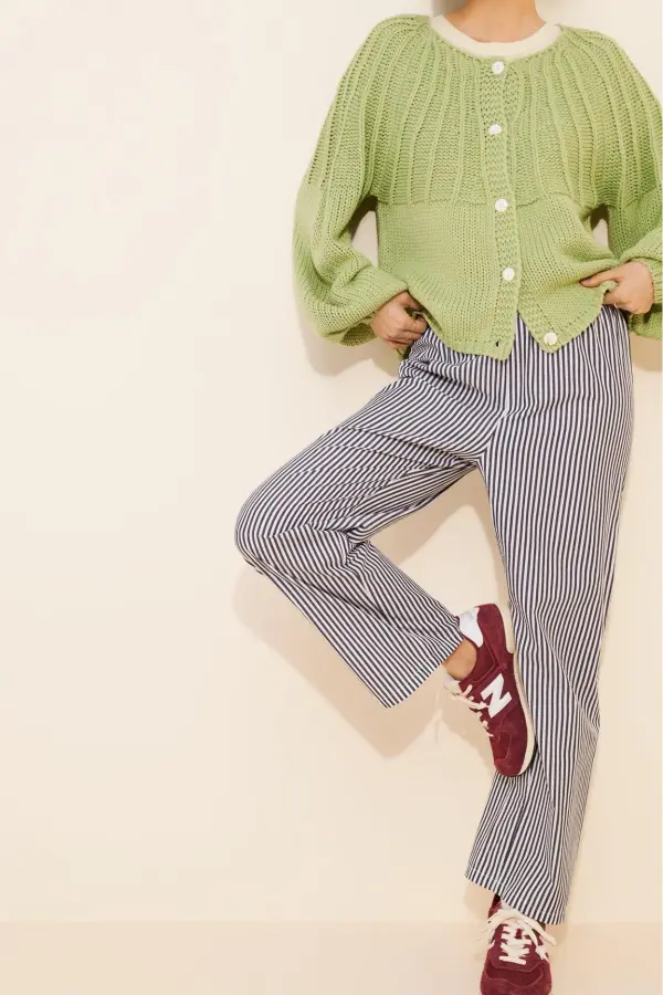 Balloon Sleeve Textured Cardigan