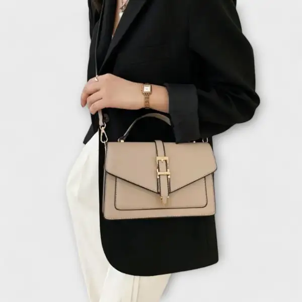Zip Faux Leather Shoulder Bag