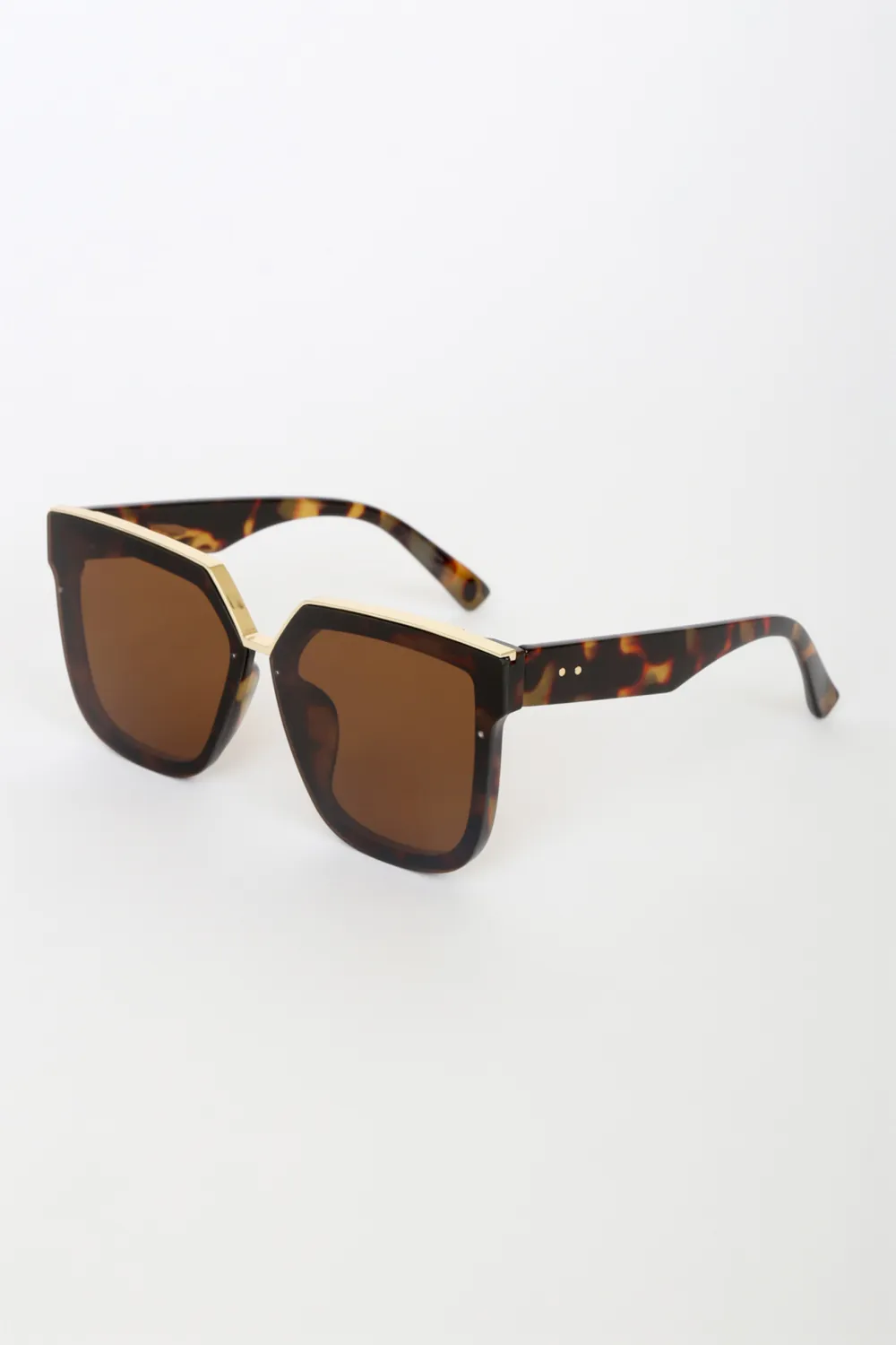 Casual Cool Brown Square Sunglasses