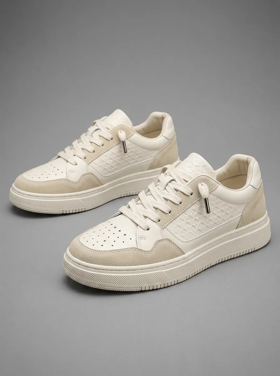 Men's Casual Minimalist Geometric Pattern Embossed Printed Sneakers