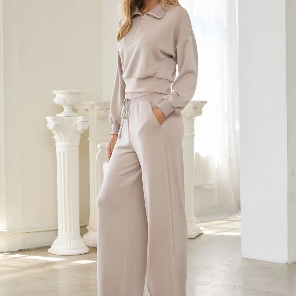 Textured Modal Zip Front Top Sets