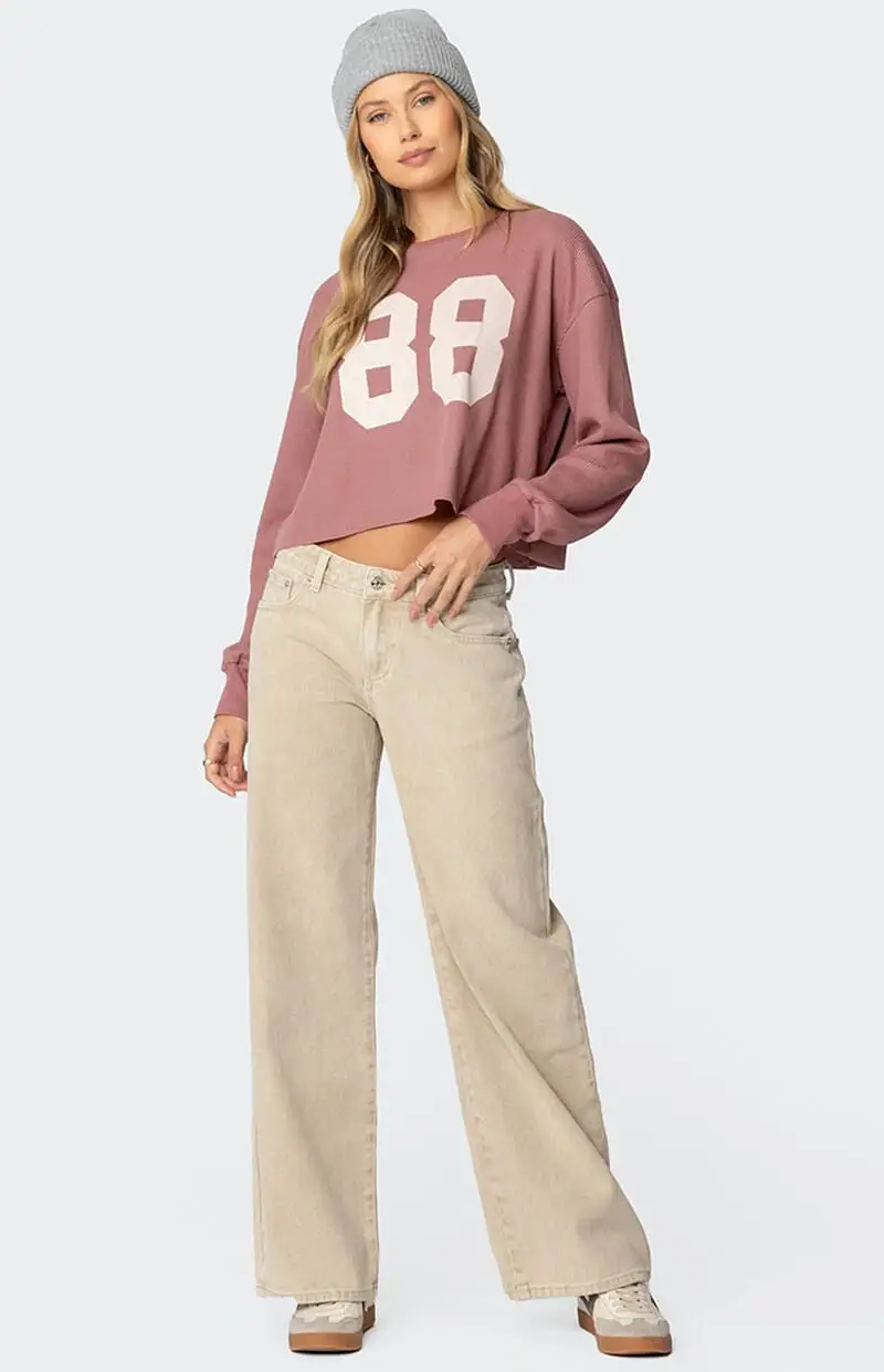 Edikted 88 Waffle Long Sleeve T-Shirt