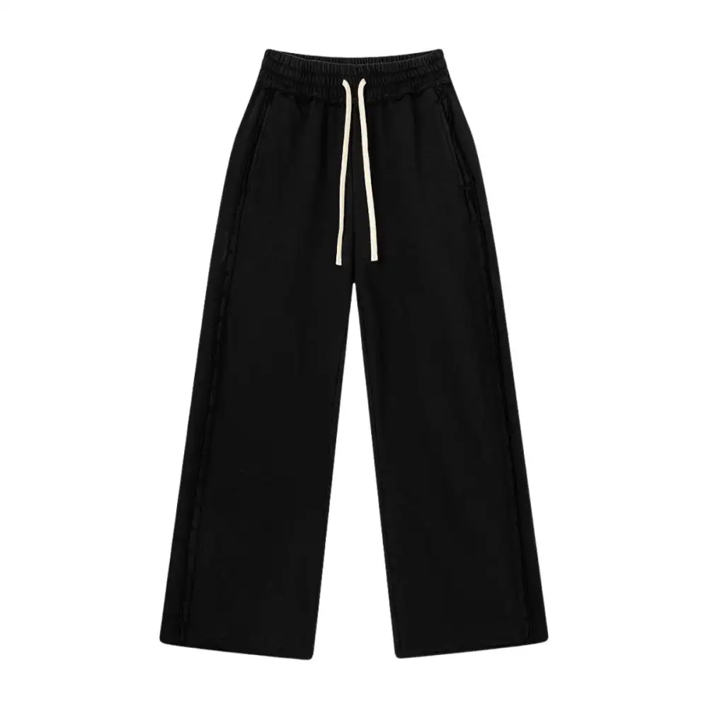 Raw Hem Relaxed Fit Puddle Fit Men's Casual Pants