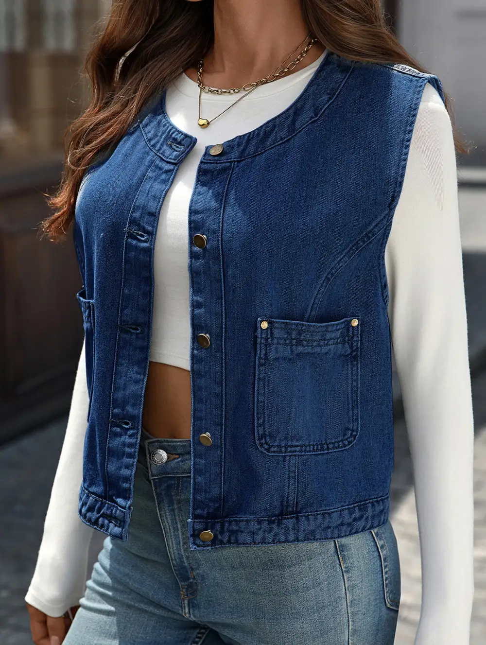 Denim Vest Sleeveless Tank Top
