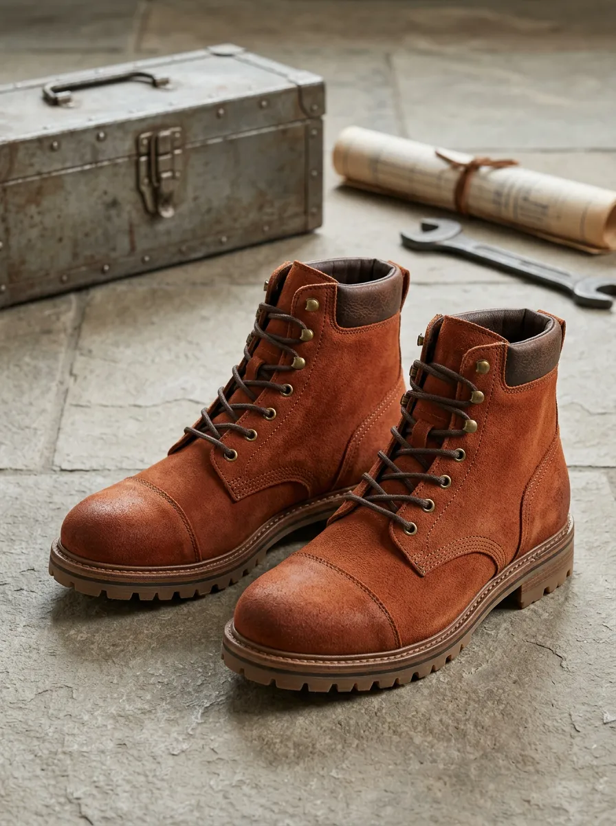 Unisex Casual Outdoor Suede Leather Lace-up Boots
