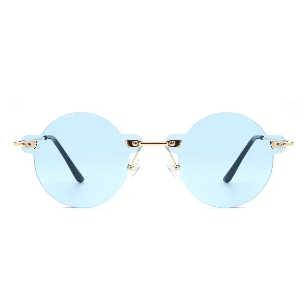 Knotted Round Rimless Frame Sunglasses