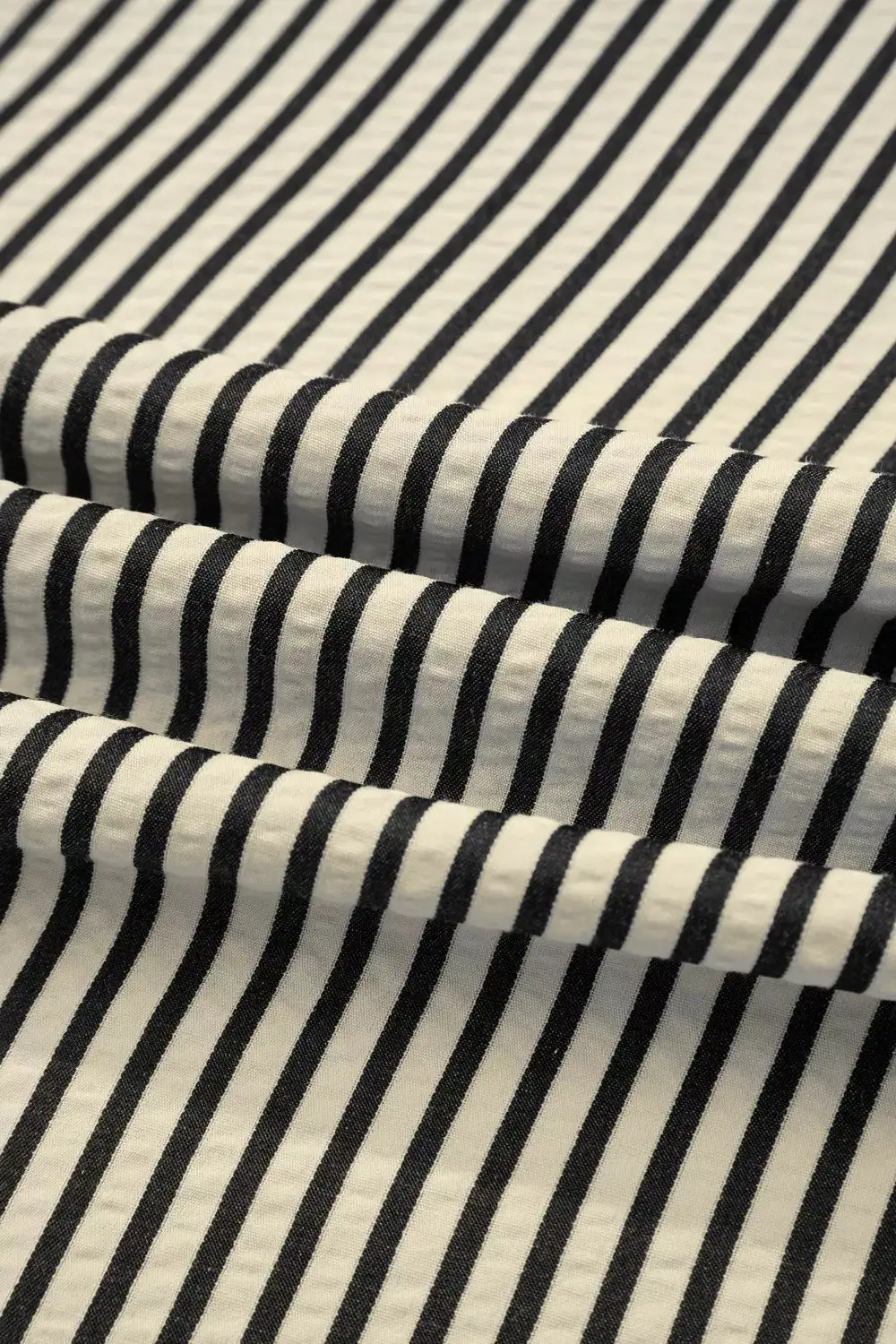 Striped V Neck Zip Front Midi Dress