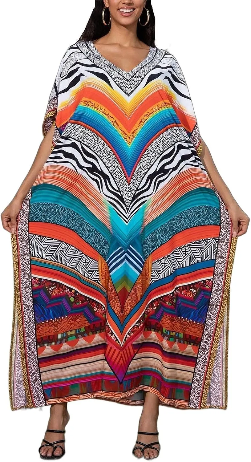 Women's Plus Size Beach Lounge Kaftan Maxi Dress swimsuit coverup for women