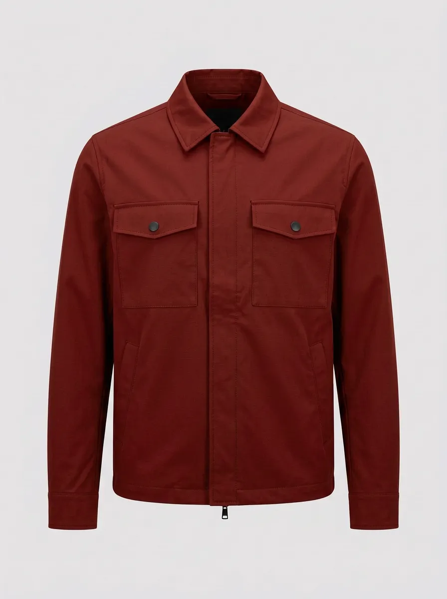 Men's Military Style Olive Green Utility Pocket Jacket
