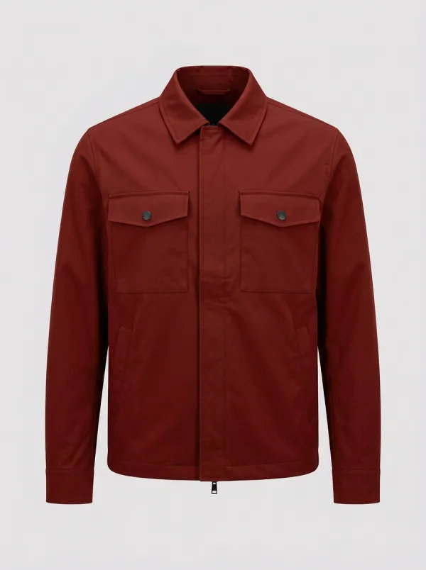 Men's Military Style Olive Green Utility Pocket Jacket